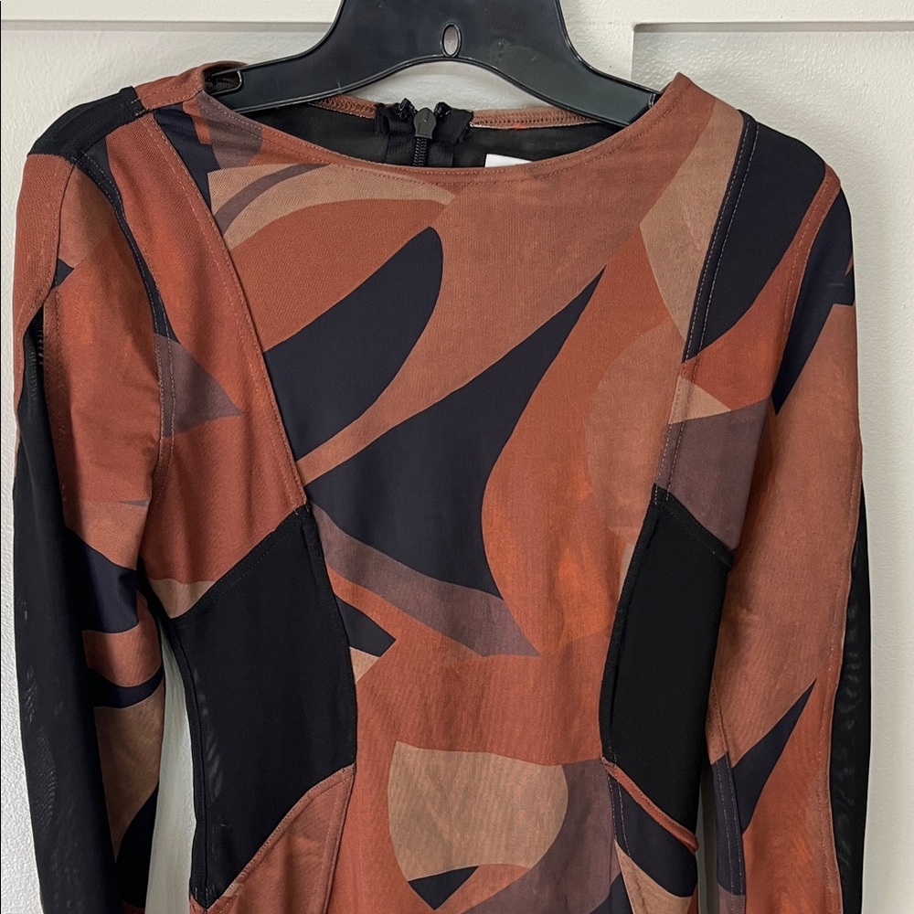 House of CB Abstract Brown and Black Dress - Picture 3 of 8